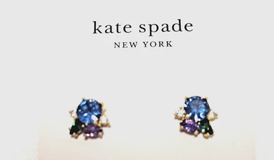 kate spade- Little Gem- Stone Cluster Stud Earrings- Blue Multi- NWT - $48   B93 - Image 1 of 4