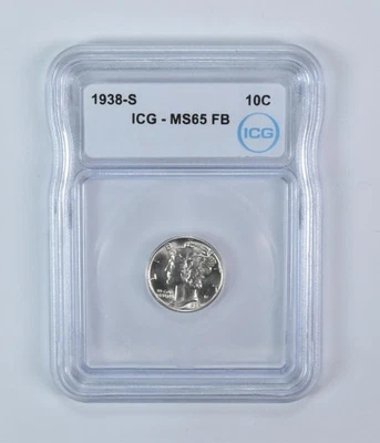 1938-S Mercury Dime MS65 FB ICG - Image 1 of 4