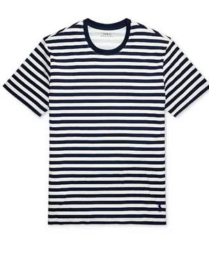 Мужская футболка Polo Ralph Lauren с коротким рукавом в полоску для сна размер M темно-синяя полоса  - Изображение 1 из 3