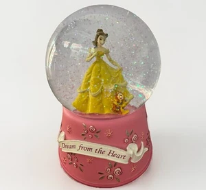 DISNEY Enesco Beauty & The Beast 1991 Pink Musical Snow Globe "Be Our Guest" VTG - Picture 1 of 7