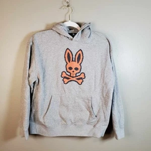 Psycho Bunny Patchin Chenille Bunny Logo Grey Boys Hoodie Large (14/16) - Picture 1 of 10