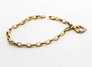 VINTAGE ESTATE SOLID 10KT GOLD CHARM BRACELET 4 GRAMS - Picture 1 of 2