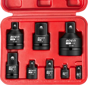Set 8 adaptadores reductores impacto 1 4 3 8 1 2 3 4 con estuche duro - Picture 1 of 12