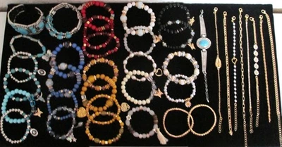 Modeschmuck Konvolut  38  Armbänder bunt gemischt  /  TOP Zustand  / A-05 - Bild 1 von 4