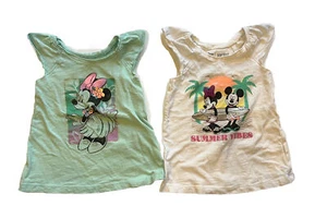2 Disney Minnie Mouse Toddler Baby Girls short sleeve Shirt Jumping Beans 24 mo - Picture 1 of 4
