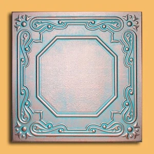 Azulejo de techo pintado a mano, hágalo usted mismo, pegamento 20x20, LISBONA cobre/pátina antigua - Imagen 1 de 1