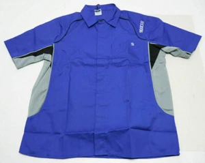 SPARCO Crew SHIRT Pit Tech Button Down PIT CREW RACE TEAM Gear Blue Pro NEU - Bild 1 von 5