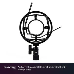 Black Shock Mount fits Audio-Technica AT2035, AT2050, ATR2500 USB Microphones - Picture 1 of 5