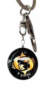 Zodiac Sign Glass Keychains - Choose from 12 Signs - 2-Inch Reversible - Picture 1 of 23