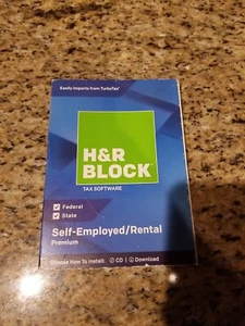 H & R Block Self-Employed Rental Premium Software 2018 Windows Mac Federal State - Picture 1 of 10