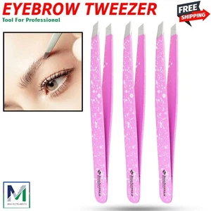 X3 Professional Eyebrow Tweezers Slant Tip|Precision Hair Tweezer for Men&Women - Picture 1 of 6