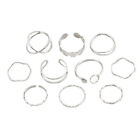 10pcs Knuckle Rings Slim Decoration Women Wave Circle Cross Joint Rings Jewelry