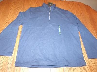 Novo Masculino G.H. Suéter de lã Bass & Co denim urze azul rock 1/4 zíper médio M - Imagem 1 de 2