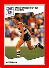 ✺New✺ 1989 GEELONG CATS AFL Card MARK BOS Scanlens