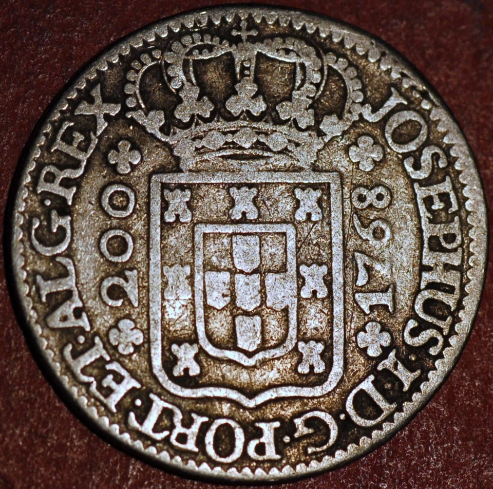 1768 Portugal 200 Reis Jose I KM# 247.3 - Image 1 of 2