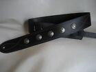 BLACK LEATHER WITH SKULL CONCHO GUITAR STRAP