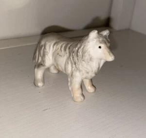 Vintage Ceramic Enesco Gray Dog 2.5” Long - Picture 1 of 8