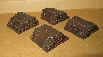 AMENTA Four stacks of railway sleepers - OO/HO Gauge, 1:76 scale - painted