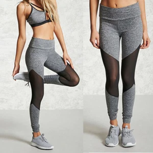 High Waist Women Sport Pants Yoga Fitness Leggings Workout Gym Mesh Trousers US - Picture 1 of 7