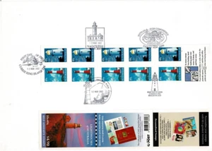 Stamps 2002 Lighthouses booklet pane of 10 self adhesive on plain FDC postmarks - Picture 1 of 1