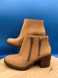 Lucky Brand Roquee Ankle Bootie Women's Sz 6M/EU36 Brown Leather Block Heel - Picture 1 of 13