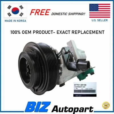 OEM A/C COMPRESSOR W/CLUTCH FITS 2011-2012 HYUNDAI ELANTRA 1.8L 2.0L 97701-3X100 - Image 1 of 4