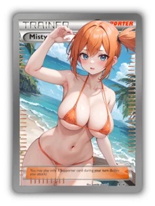 Misty Trading Card - Sexy Adult Anime Waifu Custom Made Trainer | PARODY - Picture 1 of 4