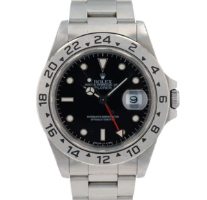UNPOLISHED Rolex Mens Watch Explorer 16570 w/ FULL Hologram Black Dial Oyster - Picture 1 of 10