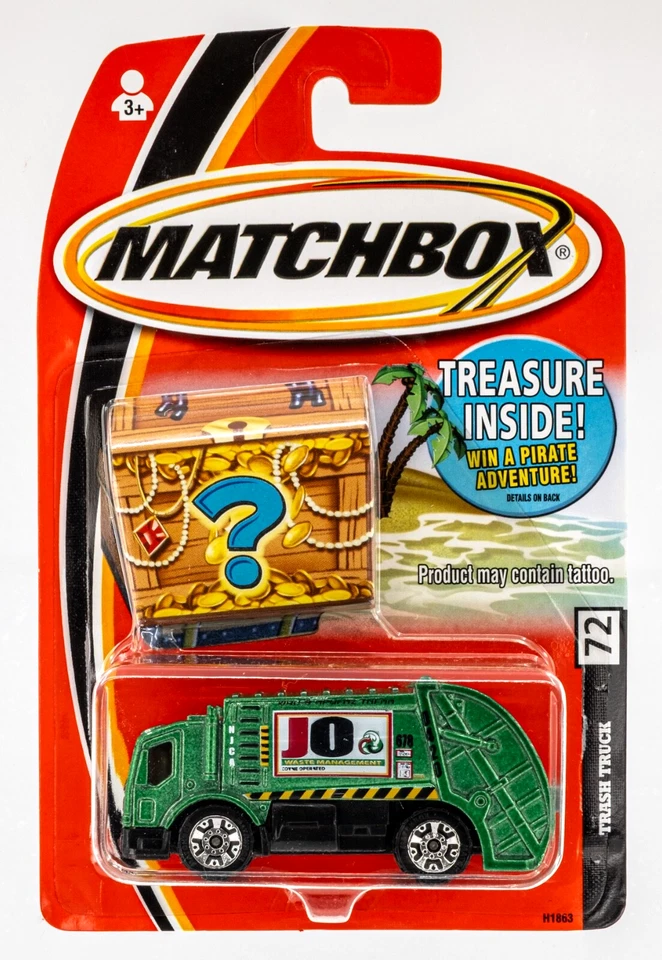 2005 Matchbox #72 Trash Truck GREEN METALLIC | COYNE TEXT LEFT | CHINA | FSC - Image 1 of 1