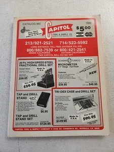 Capitol Tool And Supply Co Catalog No 862- Drills, Mills, Clamps, Tools - 1986 - Picture 1 of 10