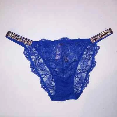 Victoria Secret Panty Bikini SEXY XS Shine strap NEW logo rhinestone Bling - Image 1 of 4