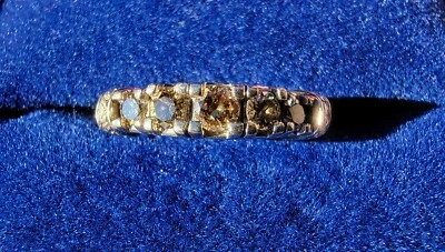 Genuine Champagne Diamonds (0.75 Ct) Solid 14K Yellow Gold Ring Size 7.5 - I1,I2 - Image 1 of 4