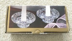 Cut Crystal Round Votive Candle Holders Xmas Holiday Clear Glass Traditional 2x