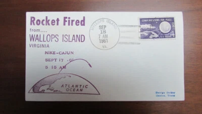UNITED STATES ROCKET FIRED WALLOPS NIKE CAJUN 9-17-196 5:15 ADDRESSED COVER - Image 1 of 2
