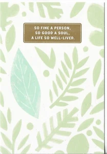NEW Sympathy Card apx 4.75x6.75 Hallmark So Fine a Person, So Good a Soul - Picture 1 of 3