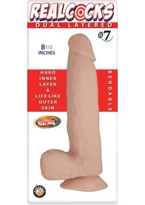 Realcocks Dual Layered #7 Bendable Dildo 8.5in - Vanilla - Image 1 of 2