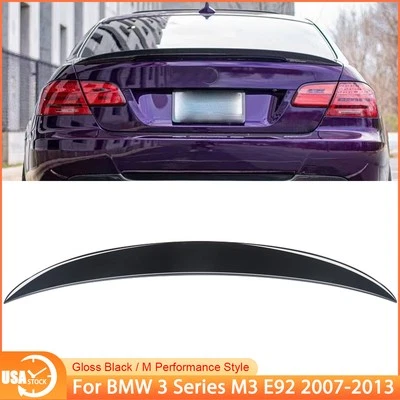 Glossy Black Spoiler Wing For 07-13 BMW E92 328i 335i M3 Coupe High Kick Trunk Foto 1 de 4