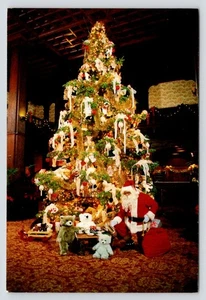 Victorian Christmas Tree Santa Claus Hotel Coronado California c1988 Postcard - Picture 1 of 2