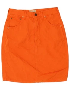 AMERICANINO Womens Straight Skirt UK 16 Large W34 Orange Cotton BS05 - Picture 1 of 4