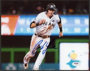Foto firmata Christian Yelich autografata 8x10 Miami Marlins PSA/DNA - Foto 1 di 1