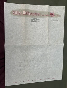 VINTAGE HILLER HUBSCHRAUBER BRIEF BRIEFKOPF UNBENUTZT! FLIEGERFLUGZEUG MANUF. !! - Bild 1 von 1