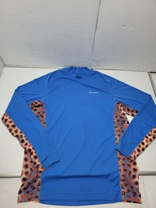 Simms Solarflex Shirt Men Small Blue UPF 50 Performance Fishing Trout Deyoung - Picture 1 of 8