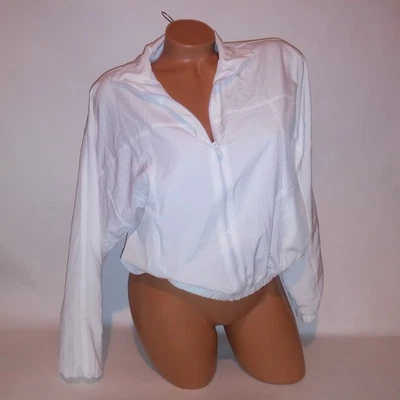 Victoria Secret ROSA Chaqueta Cortavientos XS Blanca Sólida Cremallera Completa Bolsillos Manga Larga Foto 1 de 4