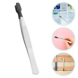 2pcs Hobby Tweezers - Stainless Steel Flat Tip Tweezers With Rubber Tip - Stamp - Picture 1 of 12