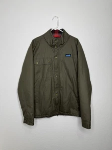 Kavu Jacket Mens XL Black Waxed Canvas Plaid Lined Outdoor Utility Coat Green - Picture 1 of 19