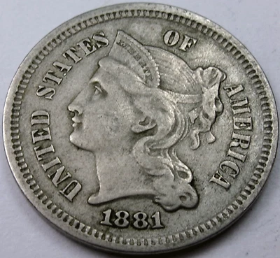 1881 Three Cent 3¢ Nickel - Image 1 of 2