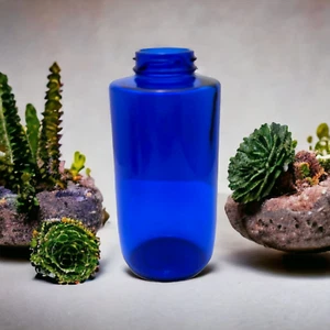 Vintage kobaltblau Maryland Glas Co Apotheker Chemie Glas Gewinde Hals flache Oberseite - Bild 1 von 10