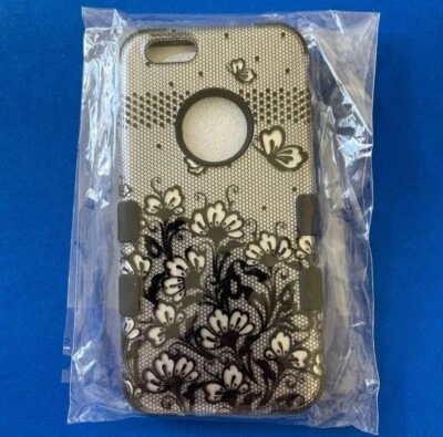 MYBAT 硬壳保护壳 适合 Apple iPhone 6 - 黑色/白色/透明花边 — 第 1/4 张图片