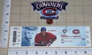 2008 PITTSBURGH PINGUINS vs MONTREAL KANADIER KOMISAR NHL HOCKEY AUFNÄHER & TICKET - Bild 1 von 1
