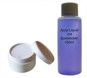 Acryl Pulver Acryl Puder 20g Klar + 100ml Acryl Liquid Acryl Set Acrylmodellage - Bild 1 von 3